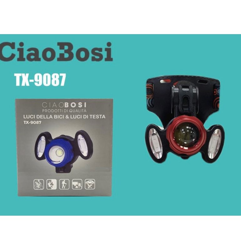 Luce per Bici da testa – faretto da  indossare  Ciao Bosi Tx-9087