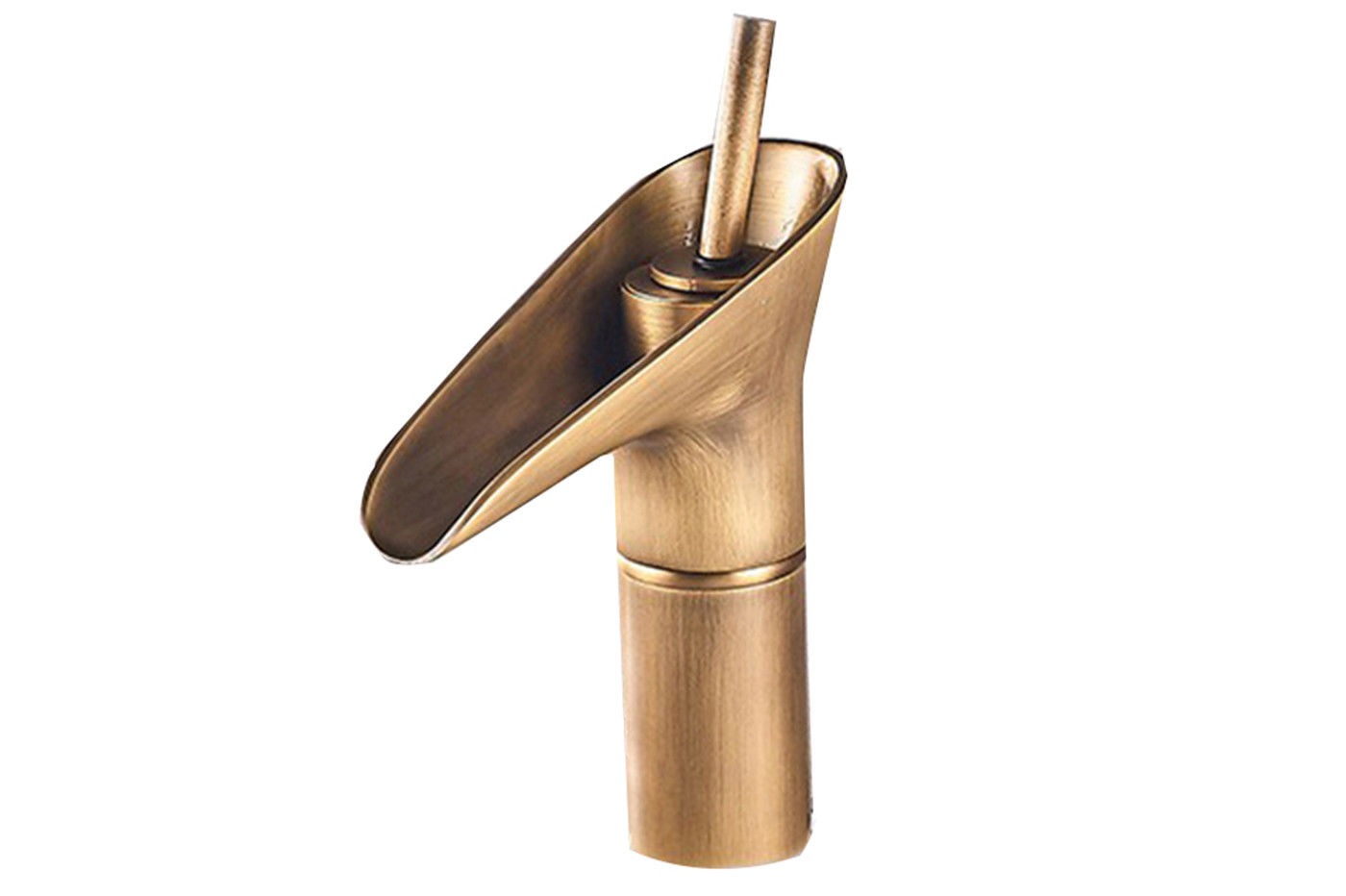 DR T2021 Rubinetto miscelatore in ottone  vintage da bagno  con canna bassa e becco a cascata