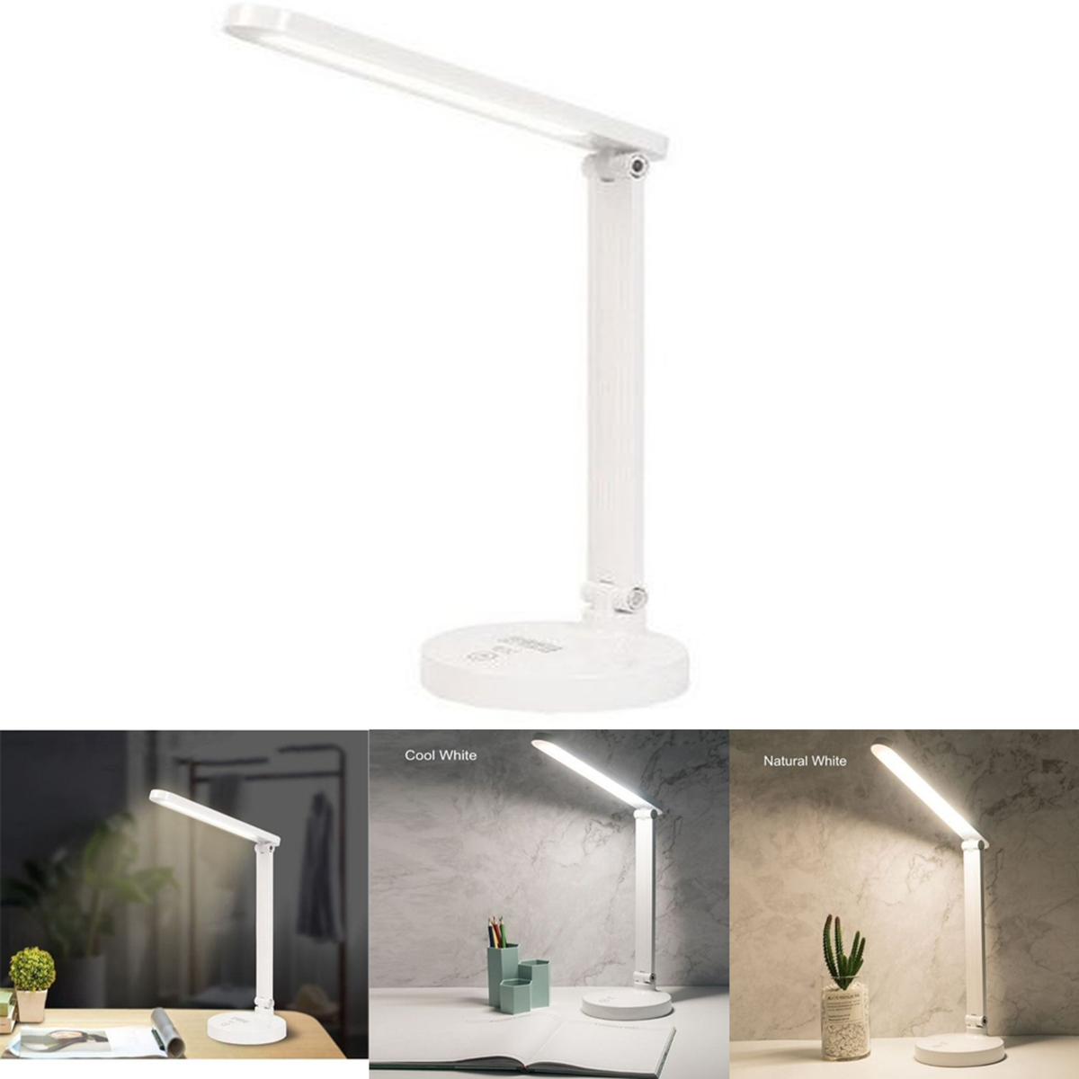 Lampada da scrivania led touch pieghevole usb lettura tavolo luce ricaricabile