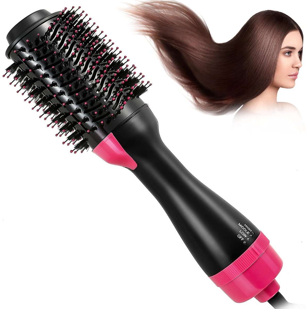 Spazzola ad aria calda 3 in 1 per asciugare lisciare e arricciare i capelli ideale per tutti gli stili di acconciatura