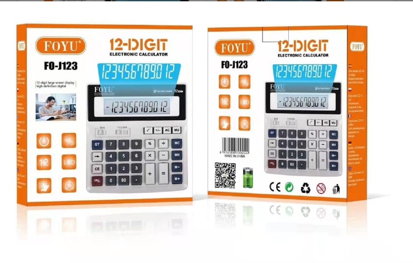Calcolatrice elettronica digitale tavolo 12 cifre scuola ufficio casa università foyu fo-j123