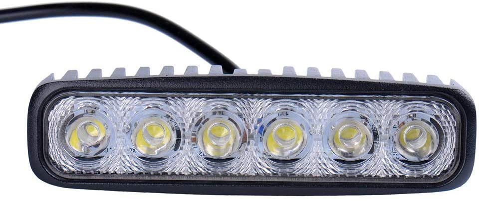 Faro da Lavoro Barra LED 18W Proiettore Riflettore Faretto Fendinebbia Lampada Luci da Lavoro Luce di Proiettore a LED